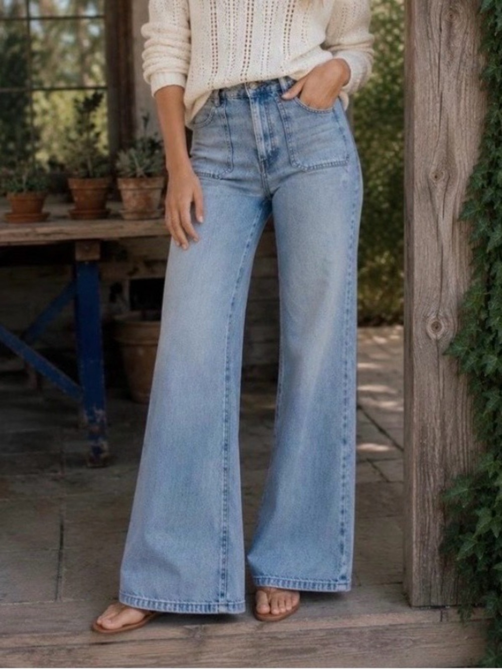 Marine Layer NEW Women’s Bridget Denim Flare Jeans In Blue Sz.2 Boho Festival